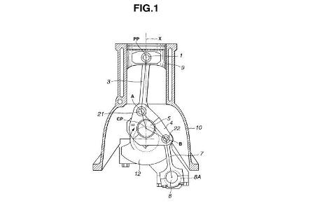 Infiniti VC-T Motor variable Kompression Patentzeichnungen