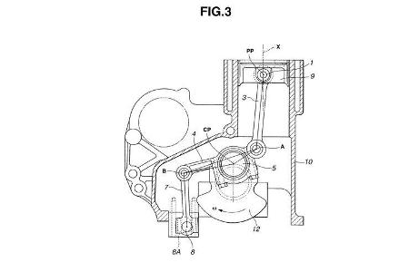 Infiniti VC-T Motor variable Kompression Patentzeichnungen