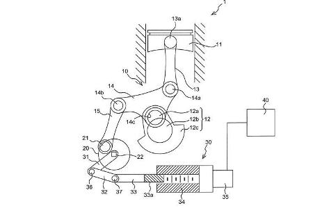 Infiniti VC-T Motor variable Kompression Patentzeichnungen