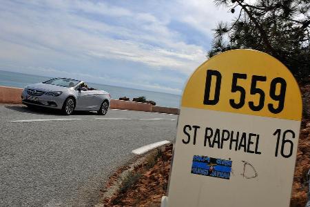 Opel Cascada, Frontansicht, Straenschild