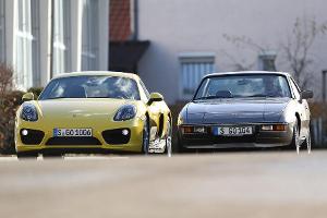 Porsche 924 und Porsche Cayman S im Fahrbericht