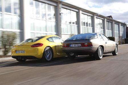 Porsche 924, Porsche Cayman S, Heckansicht