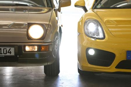Porsche 924, Porsche Cayman S, Frontscheinwerfer