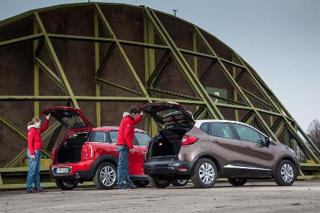 Renault Captur dCi 90, Mini One D Countryman, Heckklappe