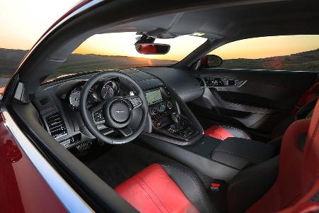Jaguar F-Type Coup, Cockpit, Innenraum, Lenkrad