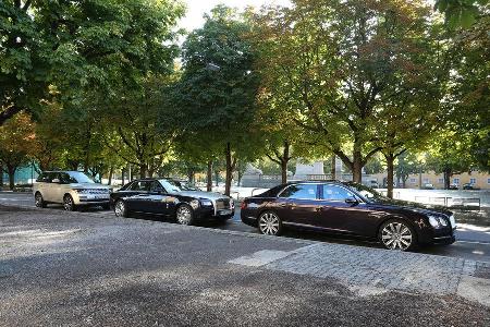 Rolls-Royce Ghost, Bentley Flying Spur, Range Rover 5.0 V8 SC, Seitenansicht