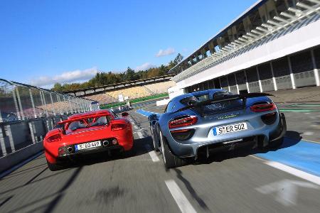 Porsche 918 Spyder, Porsche Carrera GT, Heckansicht