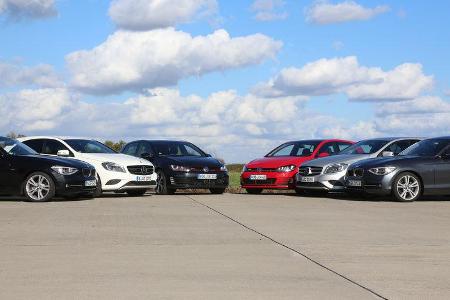 BMW 125i, Mercedes A 250, VW Golf GTI Performance, VW Golf GTD, Mercedes A 220 CDI, BMW 125d