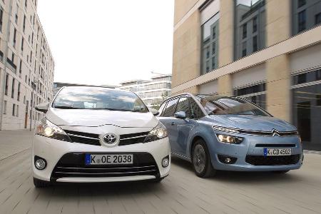 Citron Grand C4 Picasso e-HDi 115, Toyota Verso 1.6 D-4D Life, Frontansicht