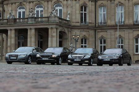 Audi A8, BMW 7er, Mercedes S-Klasse, VW Phaeton