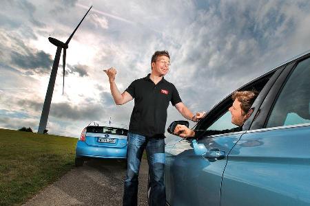 BMW Active Hybrid 3, Toyota Prius Plug-in Hybrid, Windrad