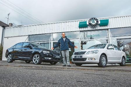 Skoda Rapid 1.2 TSI, Skoda Octavia 1.2 TSI, Frontansicht Skoda Rapid 1.2 TSI, Skoda Octavia 1.2 TSI, Frontansicht
