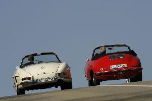 Mercedes 300 SL Roadster und Porsche 356 C Carrera