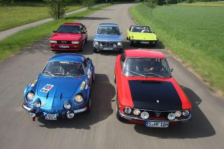 Audi Quattro, BMW 2002 tii, Lancia Fulvia Coup, Renault Alpine A110, VW-Porsche 914
