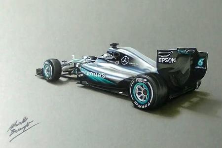 Mercedes W07 - Zeichnung