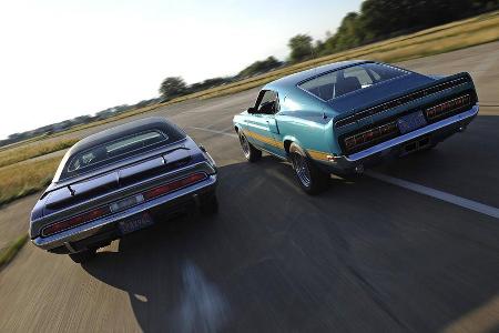 Dodge Challenger R/T 383, Baujahr 1970, Shelby Mustang GT 500, Baujahr 1969