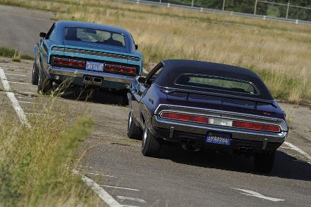 Dodge Challenger R/T 383, Baujahr 1970, Shelby Mustang GT 500, Baujahr 1969