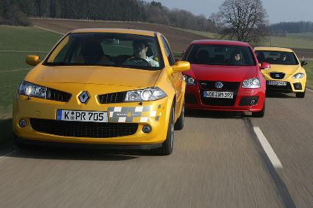 VW Golf GTI Edition 30, Renault Mgane F1-Team R26, Seat Leon Cupra