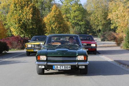 Ford Capri 2600 GT, Ford Taunus 2300 GXL, Ford Granada 2.0 l, Frontansicht
