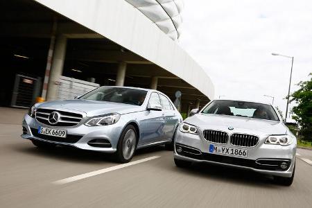 BMW 530d, Mercedes E 350 Bluetec, Frontansicht