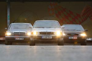 Audi V8, BMW 740i, Mercedes 420 SE