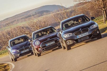 BMW 120i, BMW 220i Active Tourer, Mini Cooper S Clubman