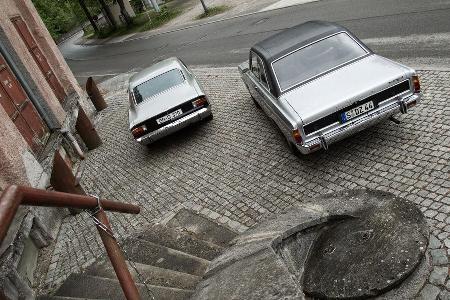 Opel Rekord Sprint, Ford 17M RS, Heckansicht