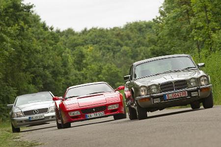 Daimler Double Six, Ferrari 512 TR, Mercedes SL 600, Frontansicht