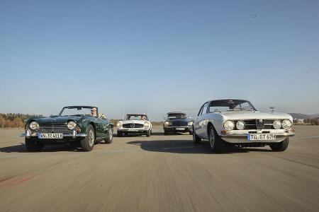 Triumph TR 4A, Mercedes 280 SL, Citroen D Super 5, Alfa Romeo 1750 GTV