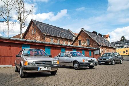 Ford Orion 1.6 GL, Opel Kadett 1.6i, VW Jetta 1.8, Frontansicht