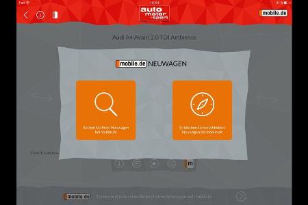 auto motor und sport im 360°-View, App für Tablets, Neuwagen