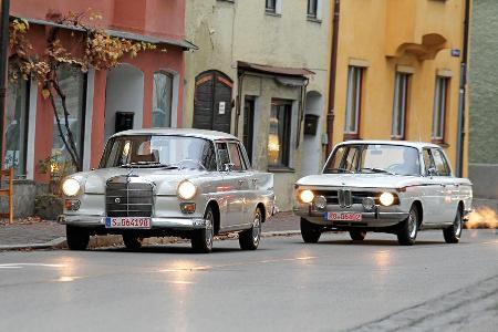 BMW 1800, Mercedes 200, Frontansicht