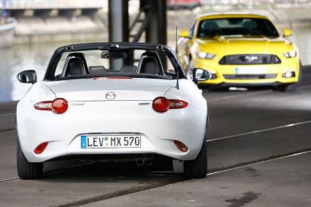 Ford Mustang GT 5.0, Mazda MX5 Skyaktiv G 131, Impression