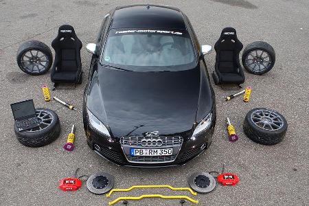 Die Tatwerkzeuge: Im Zuge des Tuning-Spezials erhält der mit einem DSG ausgerüstete Audi TTS ein in Höhe, Zug- und Druckstuf... Die Tatwerkzeuge: Im Zuge des Tuning-Spezials erhält der mit einem DSG ausgerüstete Audi TTS ein in Höhe, Zug- und Druckstuf...