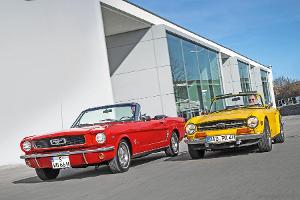 Ford Mustang, Triumph TR6, Frontansicht