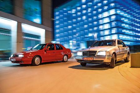 Alfa Romeo 155 2.0 Twin Spark, Mercedes C 180, Frontansicht Alfa Romeo 155 2.0 Twin Spark, Mercedes C 180, Frontansicht
