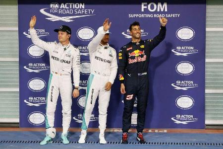 Hamilton - Rosberg - Ricciardo - GP Abu Dhabi 2016 - Formel 1