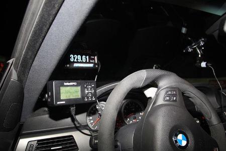 Highspeed-Test, Nardo, ams1511, 391km/h, G-Power BMW M3, Lenkrad, km/h-Anzeige