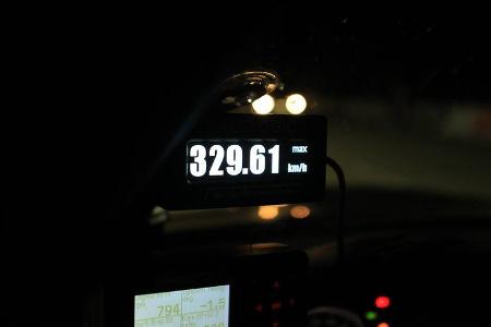 Highspeed-Test, Nardo, ams1511, 391km/h, G-Power BMW M3, Detail, km/h-Anzeige, 329.61