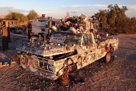 Salvation Mountain Cars, Slab City, Bedazzled Truck, Ford Ranger