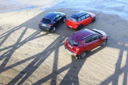 Opel Mokka, Mini Countryman, Nissan Juke, Heckansicht