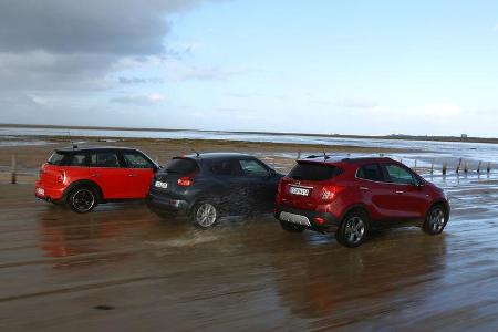 Opel Mokka, Mini Countryman, Nissan Juke, Heckansicht