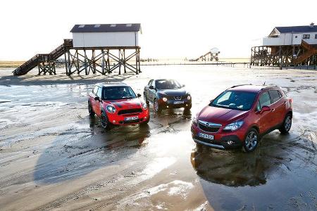 Opel Mokka, Mini Countryman, Nissan Juke, Frontansicht