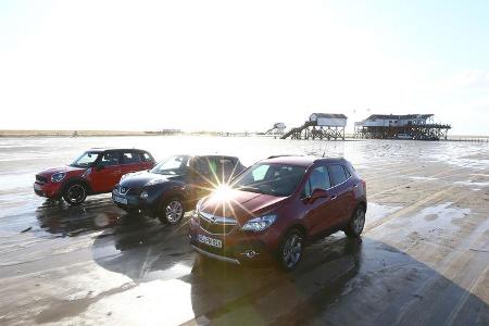 Opel Mokka, Mini Countryman, Nissan Juke, Frontansicht