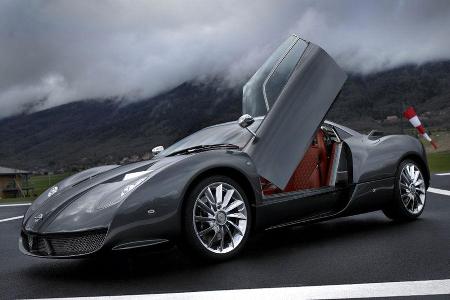 Spyker präsentiert auf dem Genfer Autosalon 2007 mit dem C12 das Ergebnis der Zusammenarbeit mit Zagato.