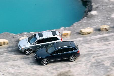 Volvo XC 90 D5 AWD Summum, VW Touareg V6 TDI Blue Motion, Seitenansicht