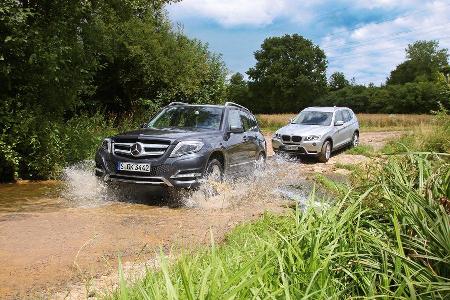BMW X3 x-Drive 20d, Mercedes GLK 220 CDI Bluetec, Frontansicht