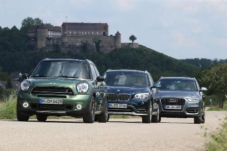 Audi Q3, BMW X1, Mini Countryman, Frontansicht