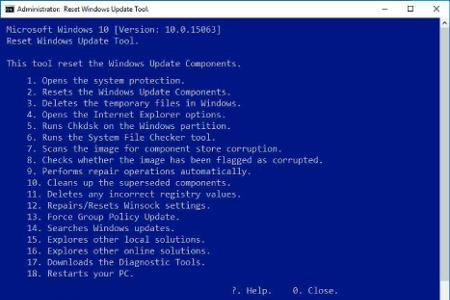 Mit dem Batchscript Reset Windows Update Agent lassen sich die Update-Komponenten zurücksetzen.