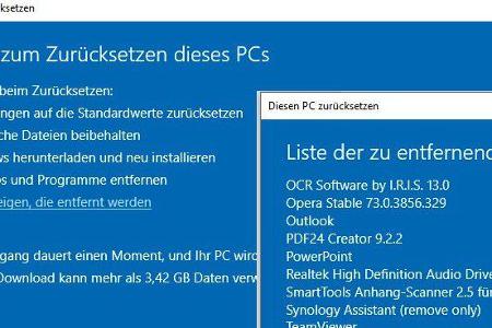 Die neue Reset-Funktion von Windows 10 über die Cloud ist schneller und zuverlässiger als die bisherige. Diese zeigt zudem, ...